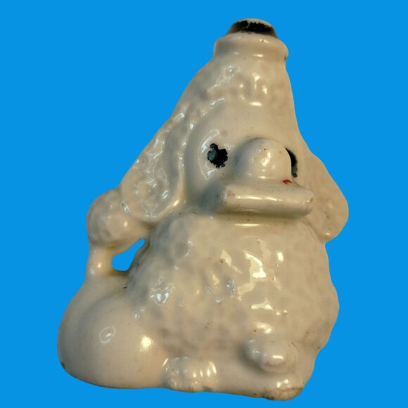 Vintage japan White Poodle Ceramic Figurine Ugly MCM - Picture 3 of 9